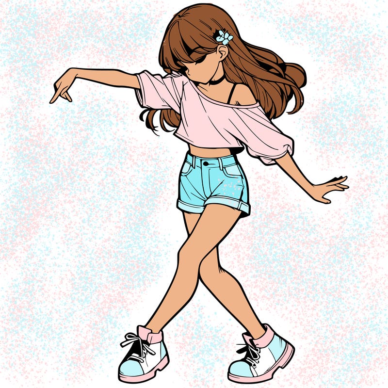 realistic girl danceing