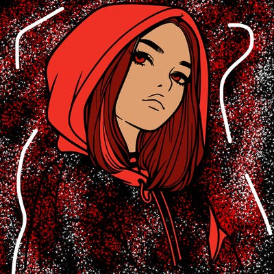 a realistic girl in a hoodie