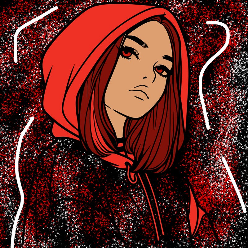 a realistic girl in a hoodie