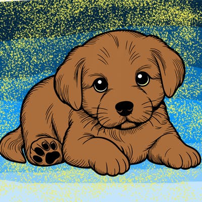 a cute realistic puppy