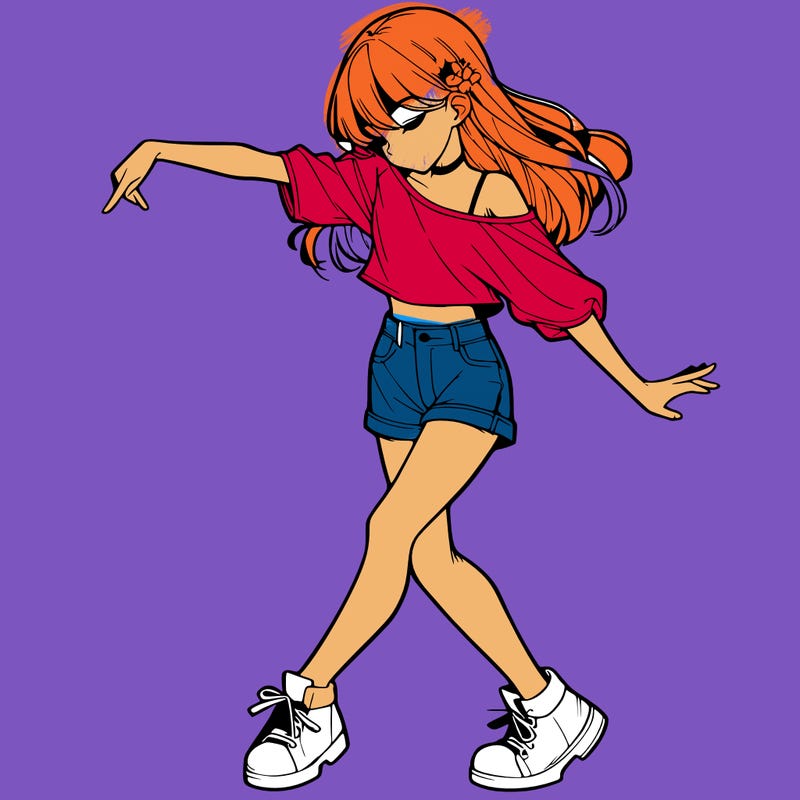 realistic girl danceing