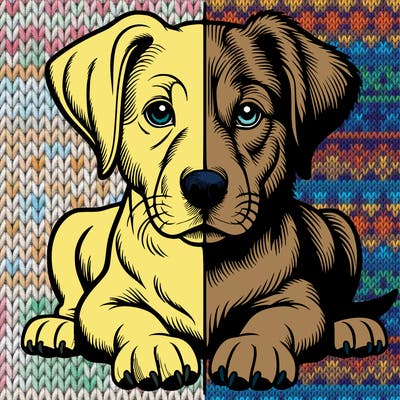 realistic dog split picture