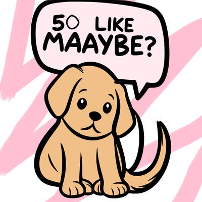 a puppy that says 5 like maybe