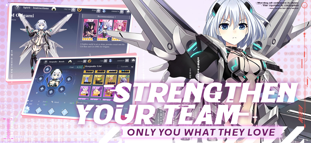 Date A Live: Spirit Echo - Date A Live Spirit Echo character upgrade and keepsake bond menu screen