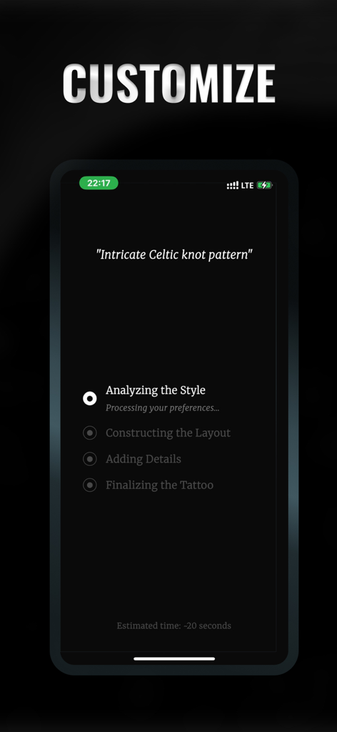 Tattoo Design Creator App - アプリでカスタムケルト結びタトゥーデザインのAI生成プロセス