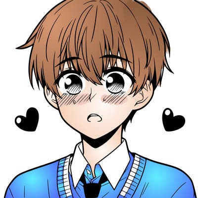 manga boy blushing