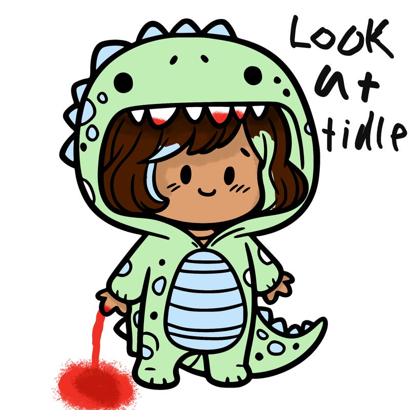 girl in dino costume