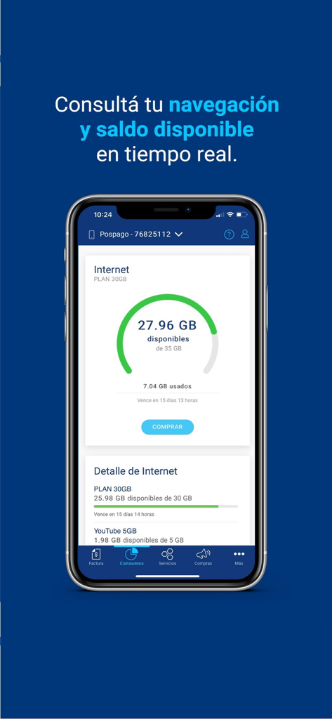 Mi Tigo El Salvador - Mi Tigo El Salvador App zeigt Echtzeit-Internetnutzung und Guthaben an