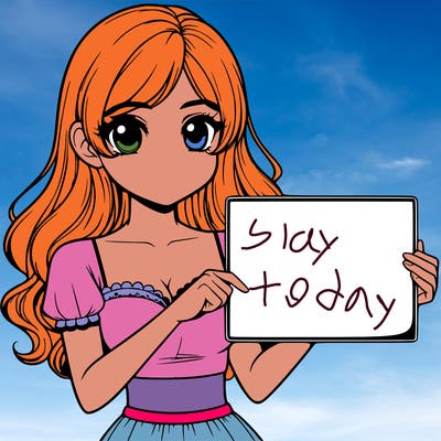 realistic pretty girl holding blank sign