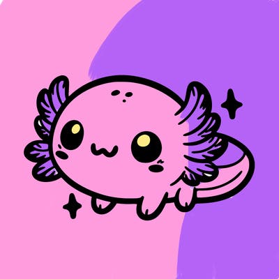 cute easy baby axolotl