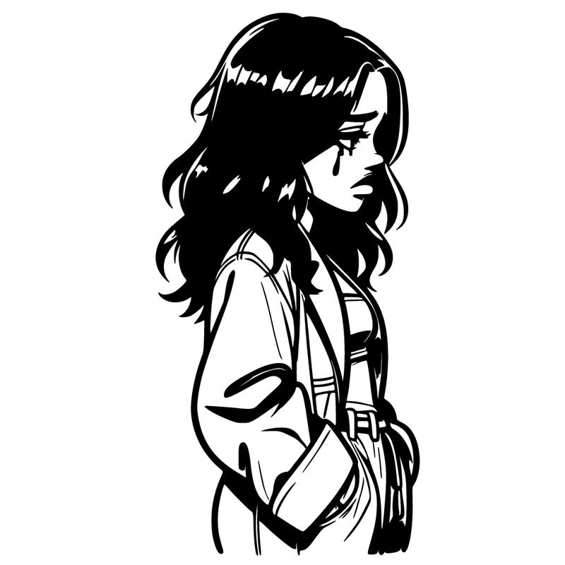 billie eillish from a side angle with tears running down her face.