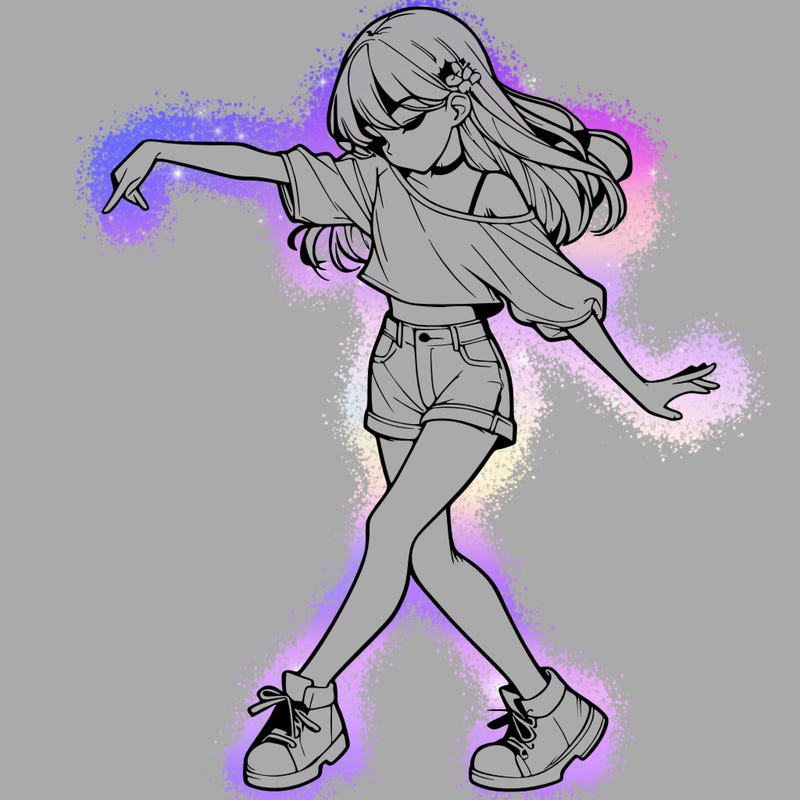 realistic girl danceing