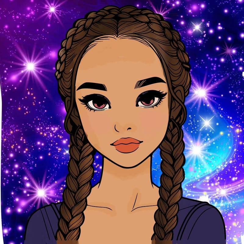 realistic girl with braids