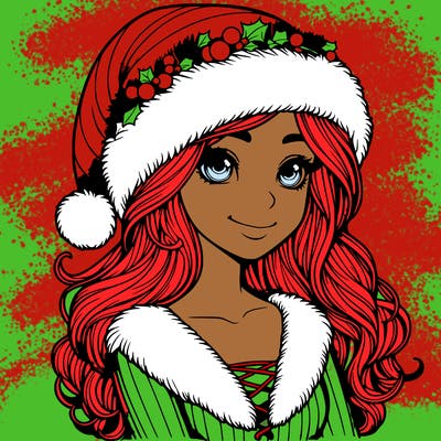 realistic christmas  girl