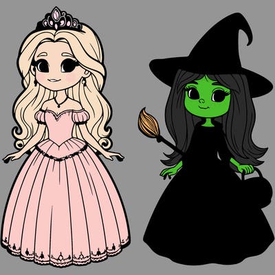 a realistic princess and a witch