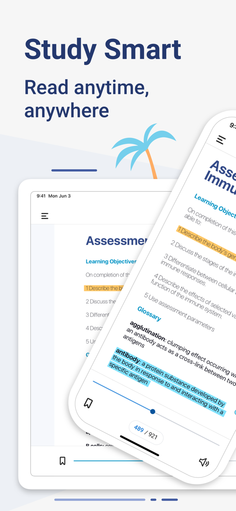 Yuzu eReader - Yuzu eReader app showing digital textbooks with highlights on iPhone and iPad