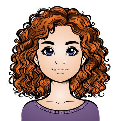 realistic girl with curly hair