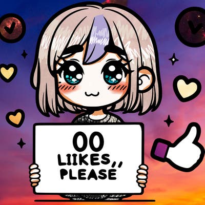 a girl with a sign saying 100 likes, please