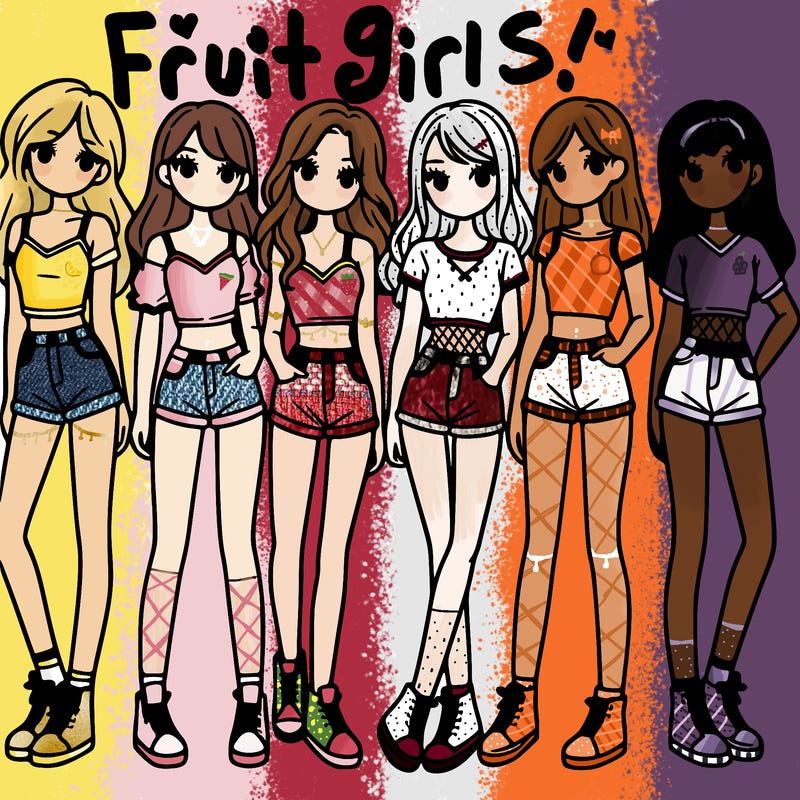 a group of girls wearing crop tops and shorts