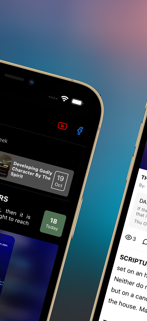 Seeds Of Destiny - Daily devotional content on the Seeds of Destiny app in light and dark modes