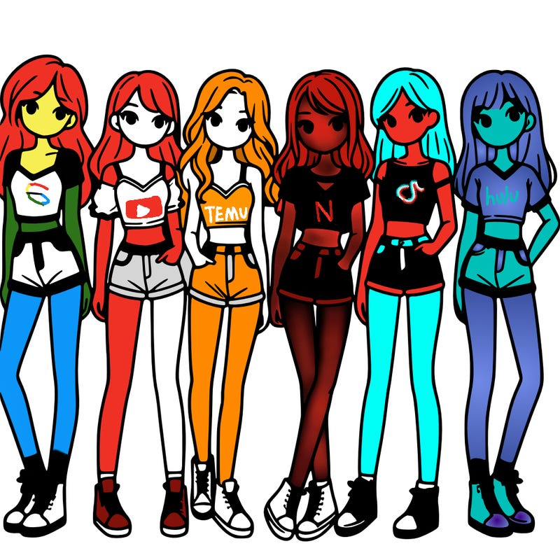 a group of girls wearing crop tops and shorts