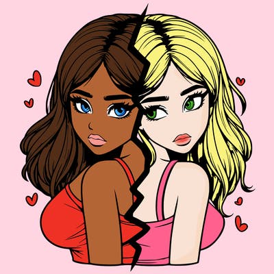 realistic girl split