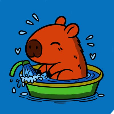capybara taking a bath