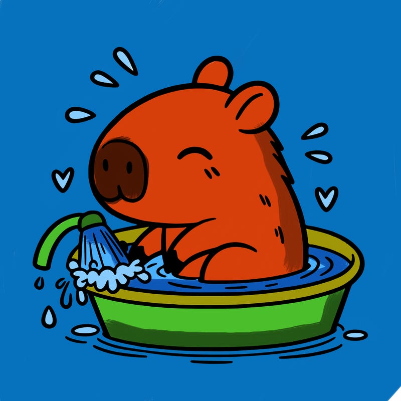 capybara taking a bath