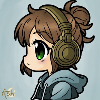 girl with headphones