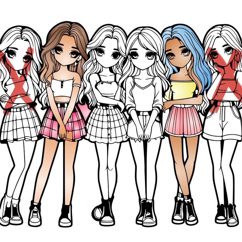 a group of girls realistic