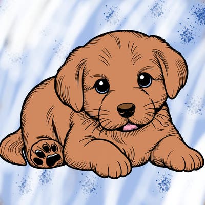 a cute realistic puppy