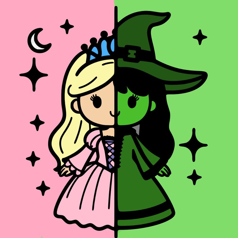 split princess and witch