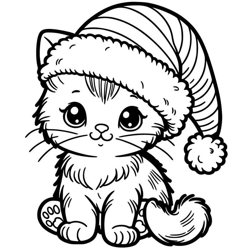 kitten in a santa hat