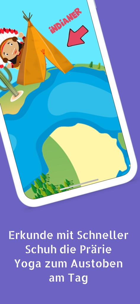 Kinderyoga: Yoga for Kids - 어린이를 위한 낮 시간 요가를 나타내는 지구본에 있는 만화 캐릭터와 티피