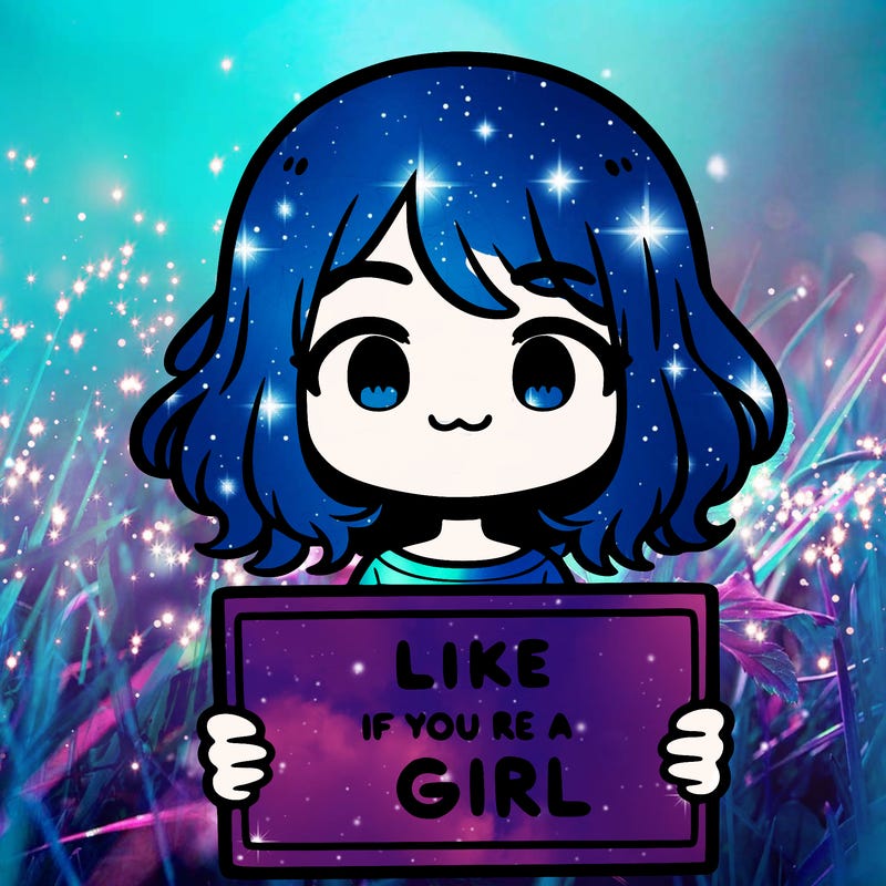 a cute girl holding a sign that says like if you’re a girl