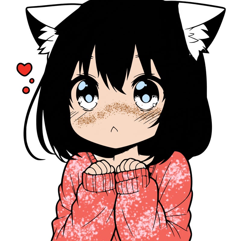 shy anime catgirl
