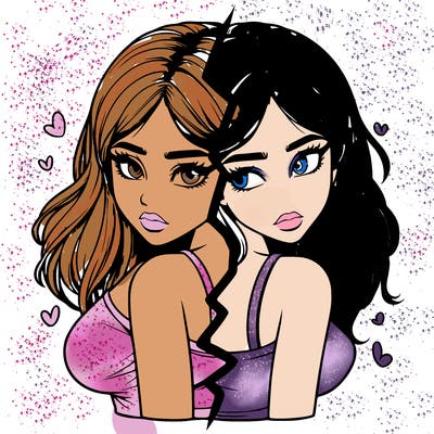 realistic girl split