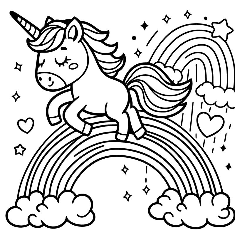 a unicorn on a rainbow
