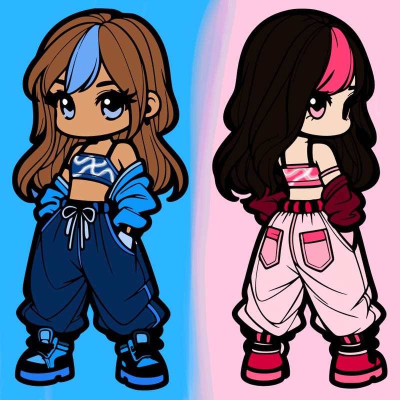 girl in crop top and baggy pants