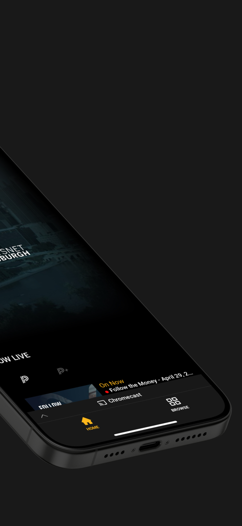 SNP 360 SportsNet Pittsburgh mobile app home screen showing live streaming options