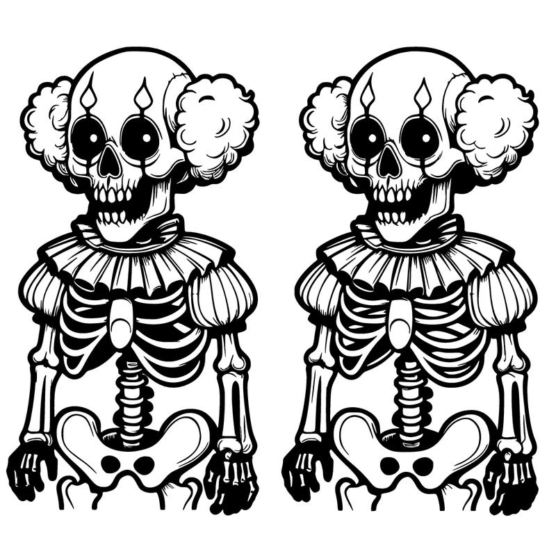 scary clown skeleton
