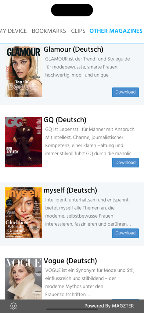 Architectural Digest (Deutsch) - Glamour GQ myself 및 Vogue를 포함하여 다운로드 가능한 다른 독일 잡지 목록