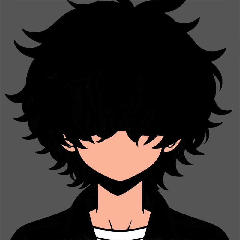 manga boy fluffy hair covering his eyes