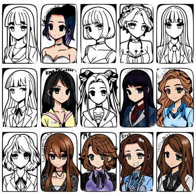 girls that look diffrent anime