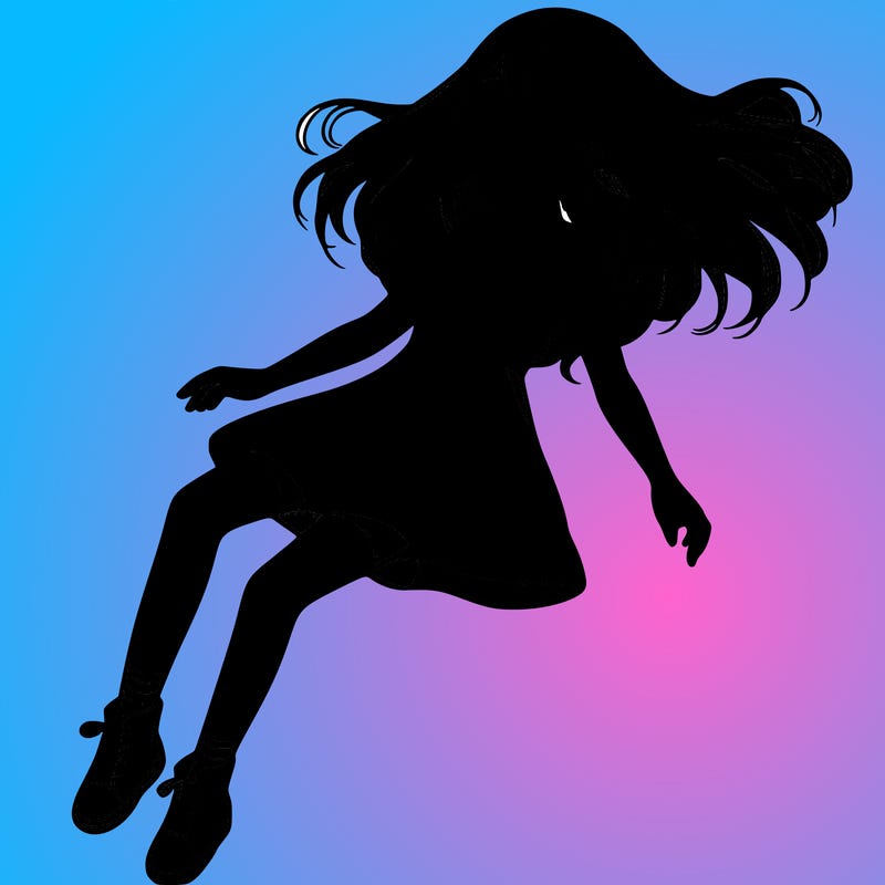 realistic girl floating