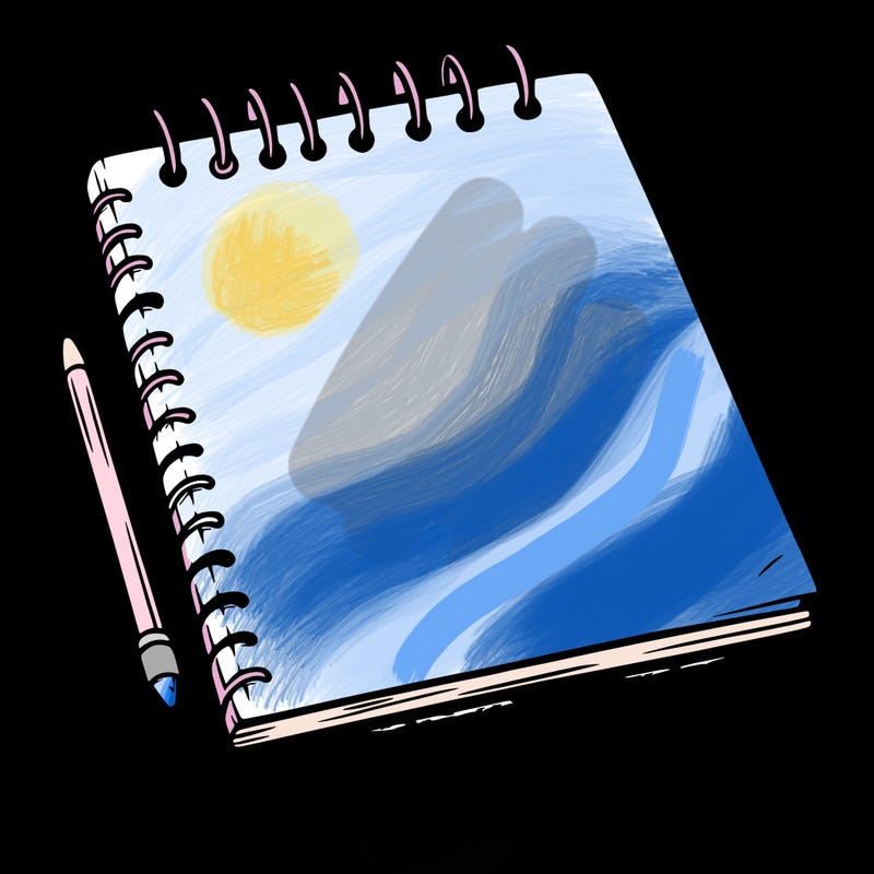 a blank sketch pad