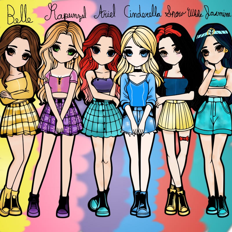 a group of girls realistic