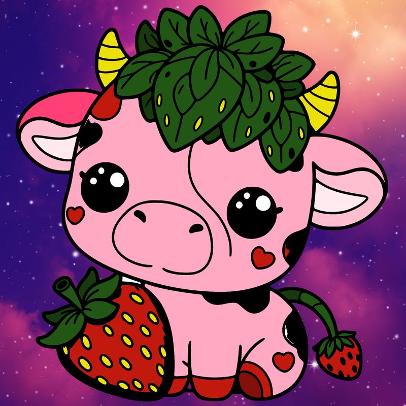 cute strawberry cow