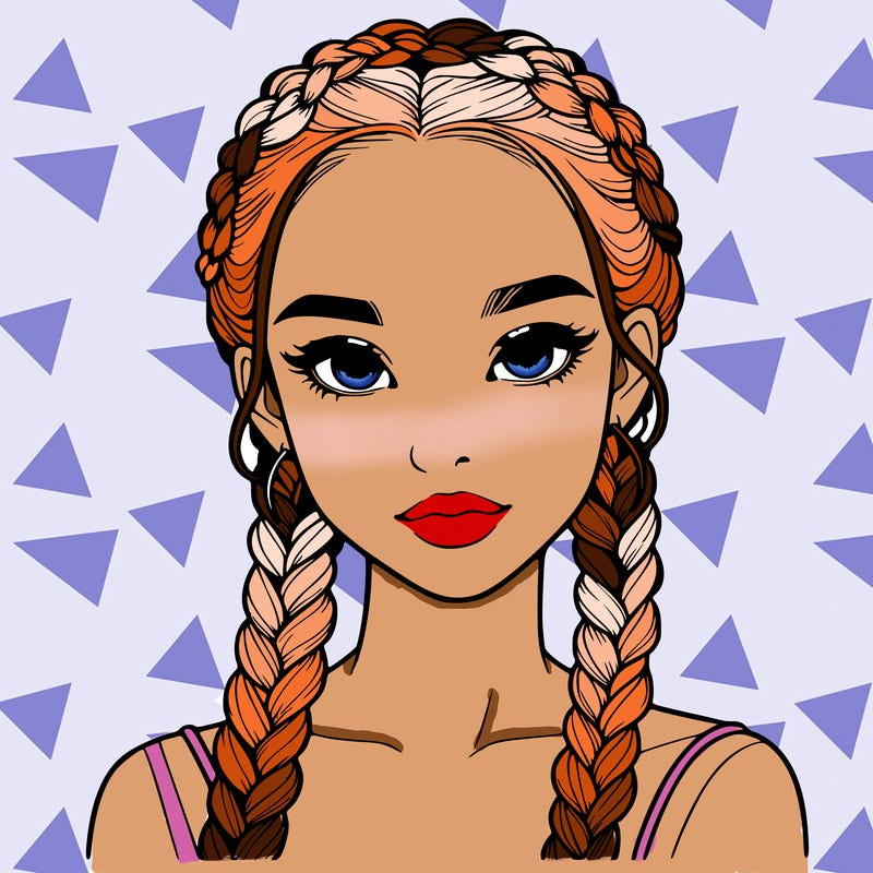 realistic girl with braids