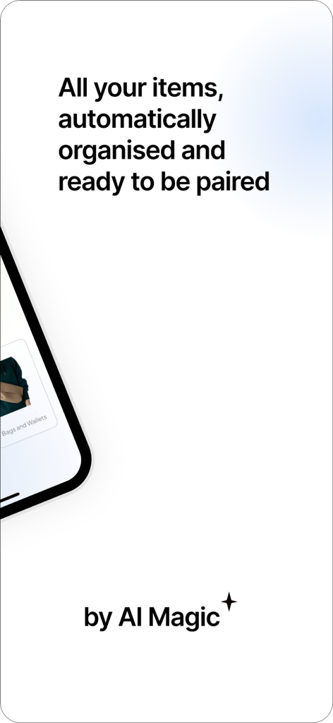 Sparkly app showing automated wardrobe organization powered by AI